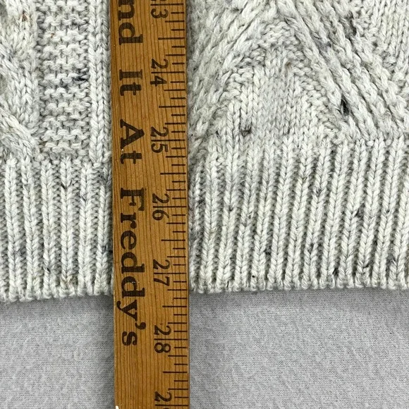 Medici Fisherman Sweater Mens 42/XL Cable Knit Chunky Wool Blend Flake Speckle‎